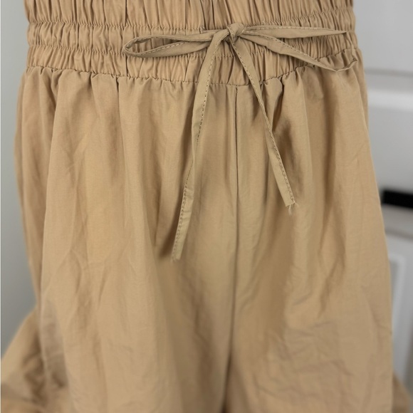 HALFHEART Tan Ruched Wide-Leg Pants Size Large. A23 - Picture 3 of 12
